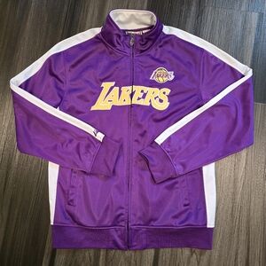 VINTAGE MAJESTIC/ HARDWOOD CLASSICS Los Angeles Lakers Track Jacket, Purple, XL